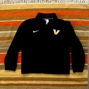 Black Vanderbilt Nike Therma Fit Pullover with new V Logo